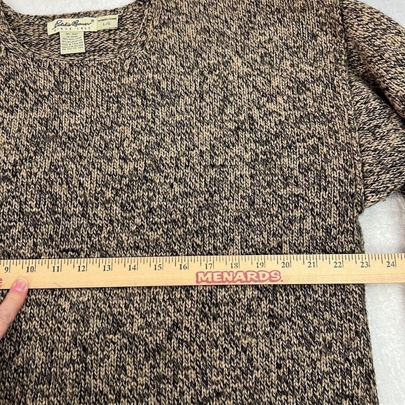 Eddie Bauer wool blend heavy tight knit long sleeves sweater black and tan L - Picture 6 of 6